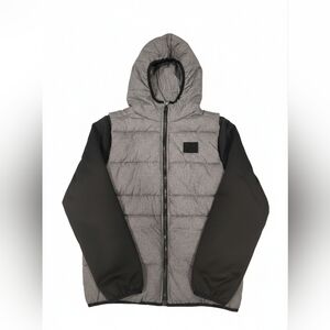 Under Armour Twofer Quilted Vest Jacket Gray And Black Youth Size Large